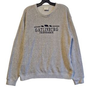 Pacific & Co Gatlinburg Tennessee Bear Embroidered Sweatshirt Mens M Gray